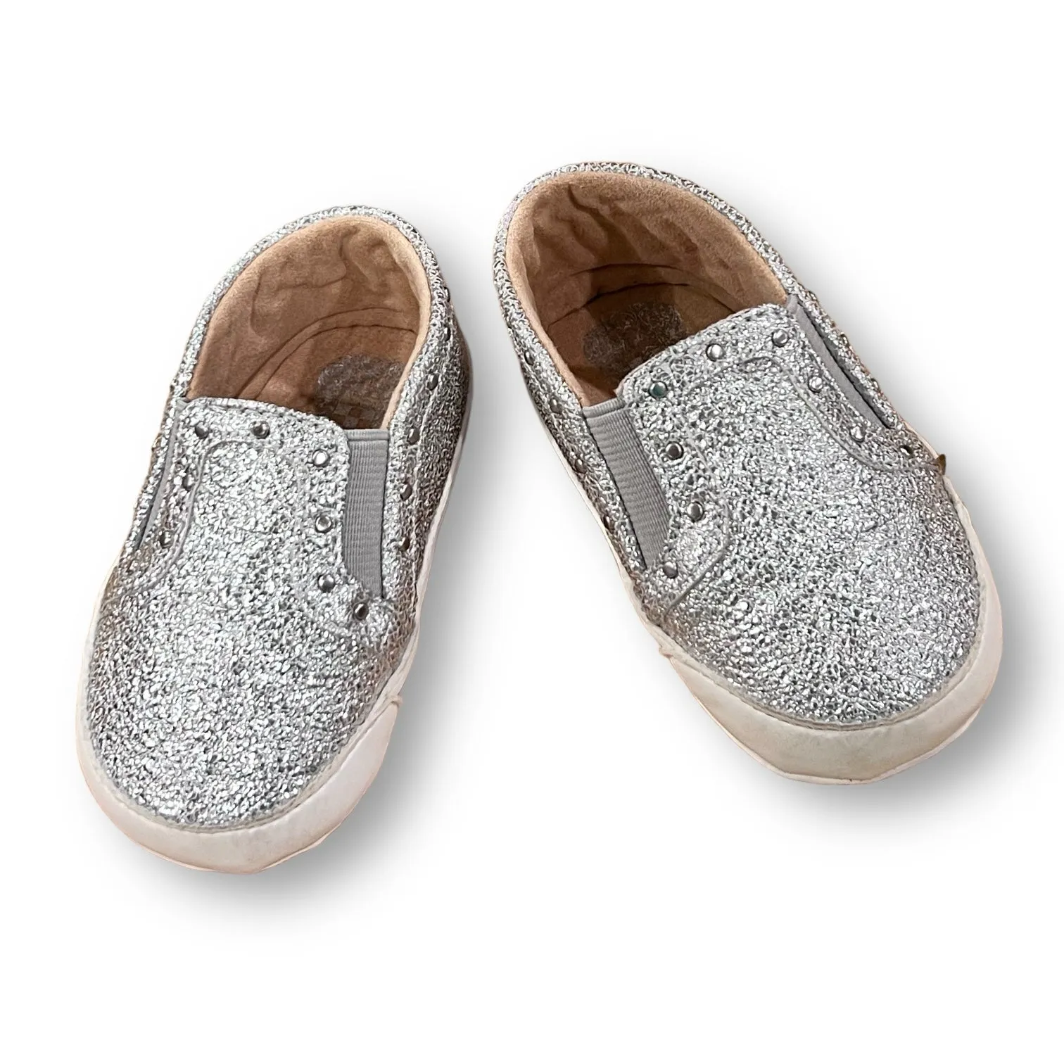 Vince Camuto Baby Girl Size 6-9 Months Silver Shimmer Shoes in Box