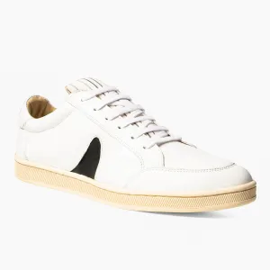 White Leather Black Horn Nomad Classic Unisex Sneakers