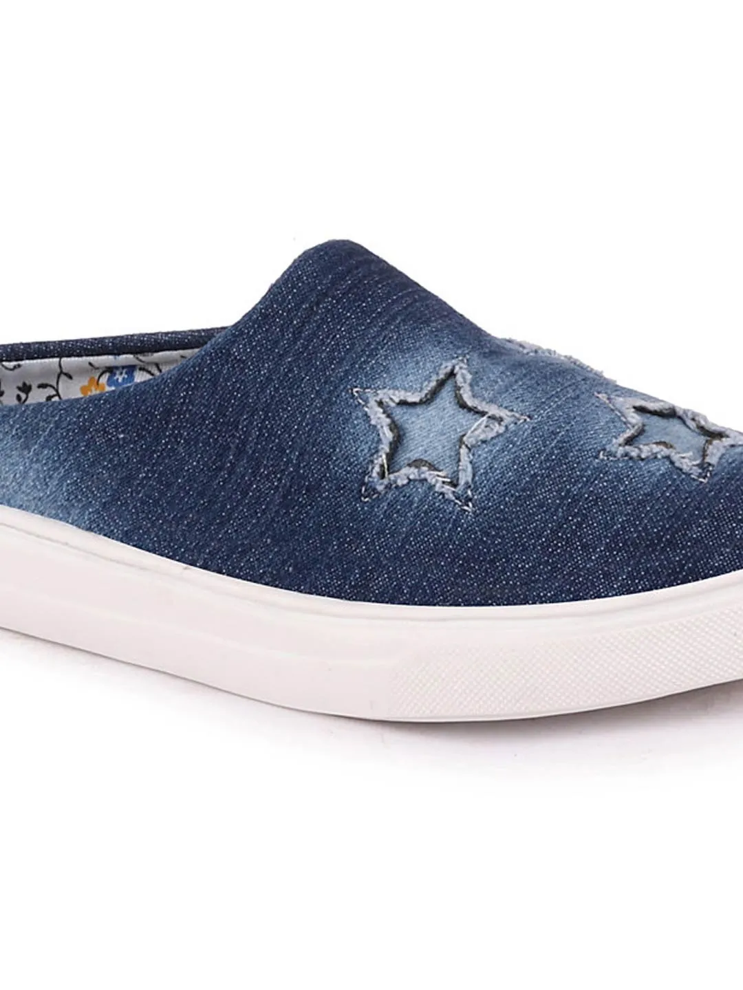 Women Navy Blue Casual Canvas Slip-On Shoes