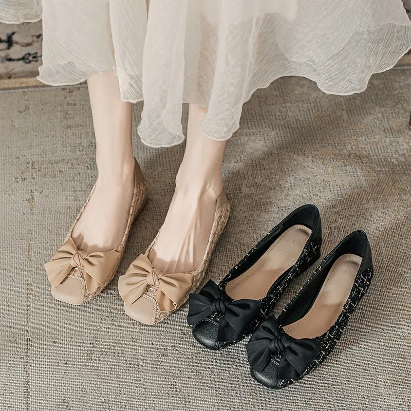 Women Soft Bowknot Casual Chic Pumps