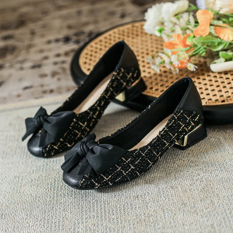 Women Soft Bowknot Casual Chic Pumps