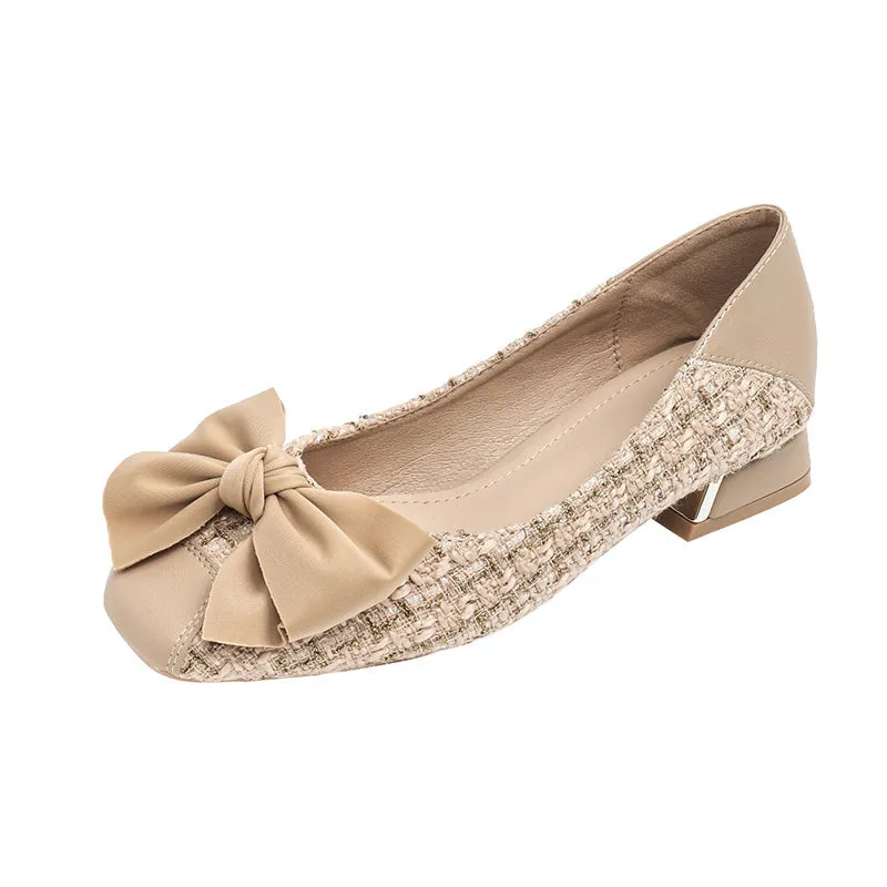 Women Soft Bowknot Casual Chic Pumps