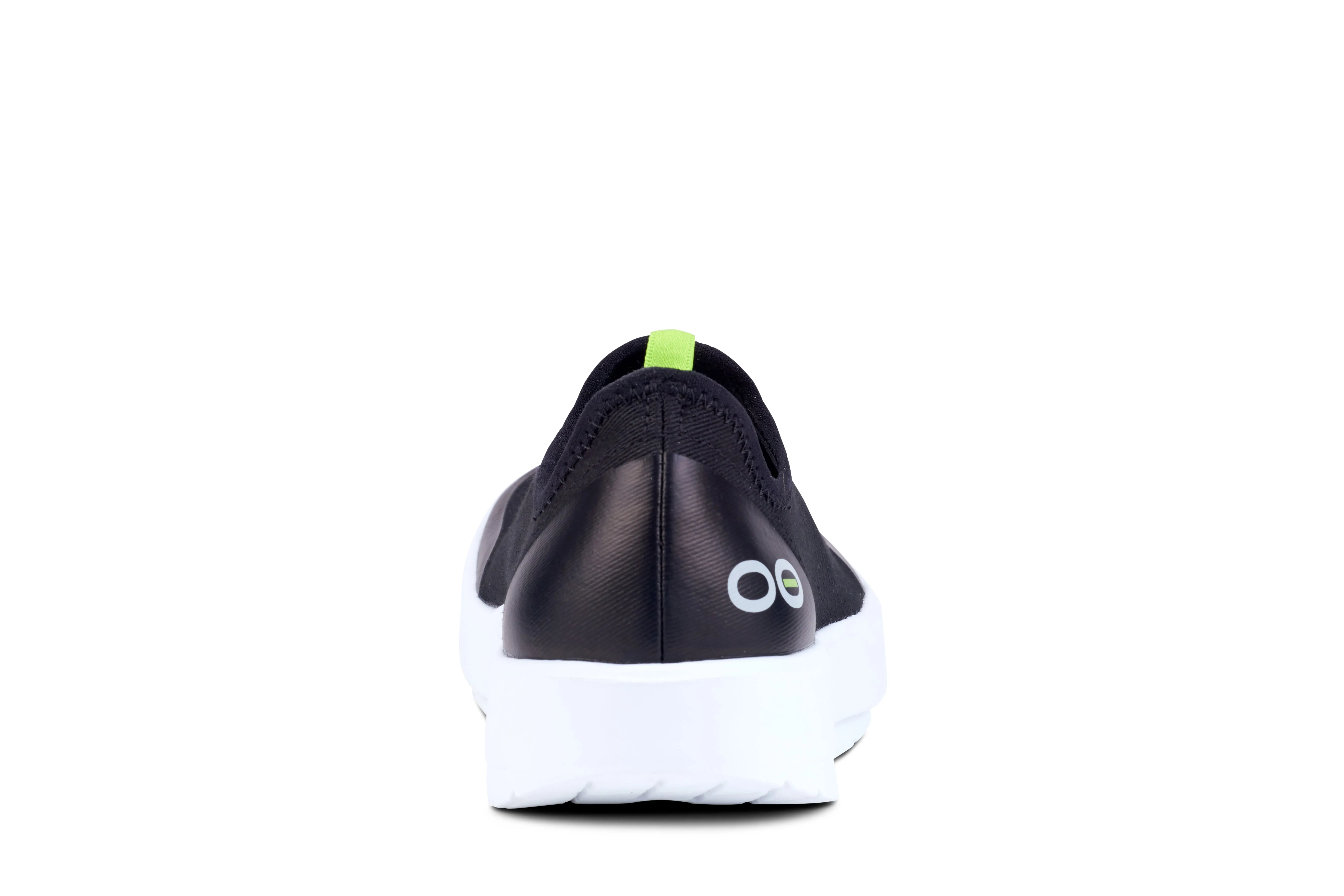 Women's Oofos OOmg eeZee Low Shoe Color: White & Black