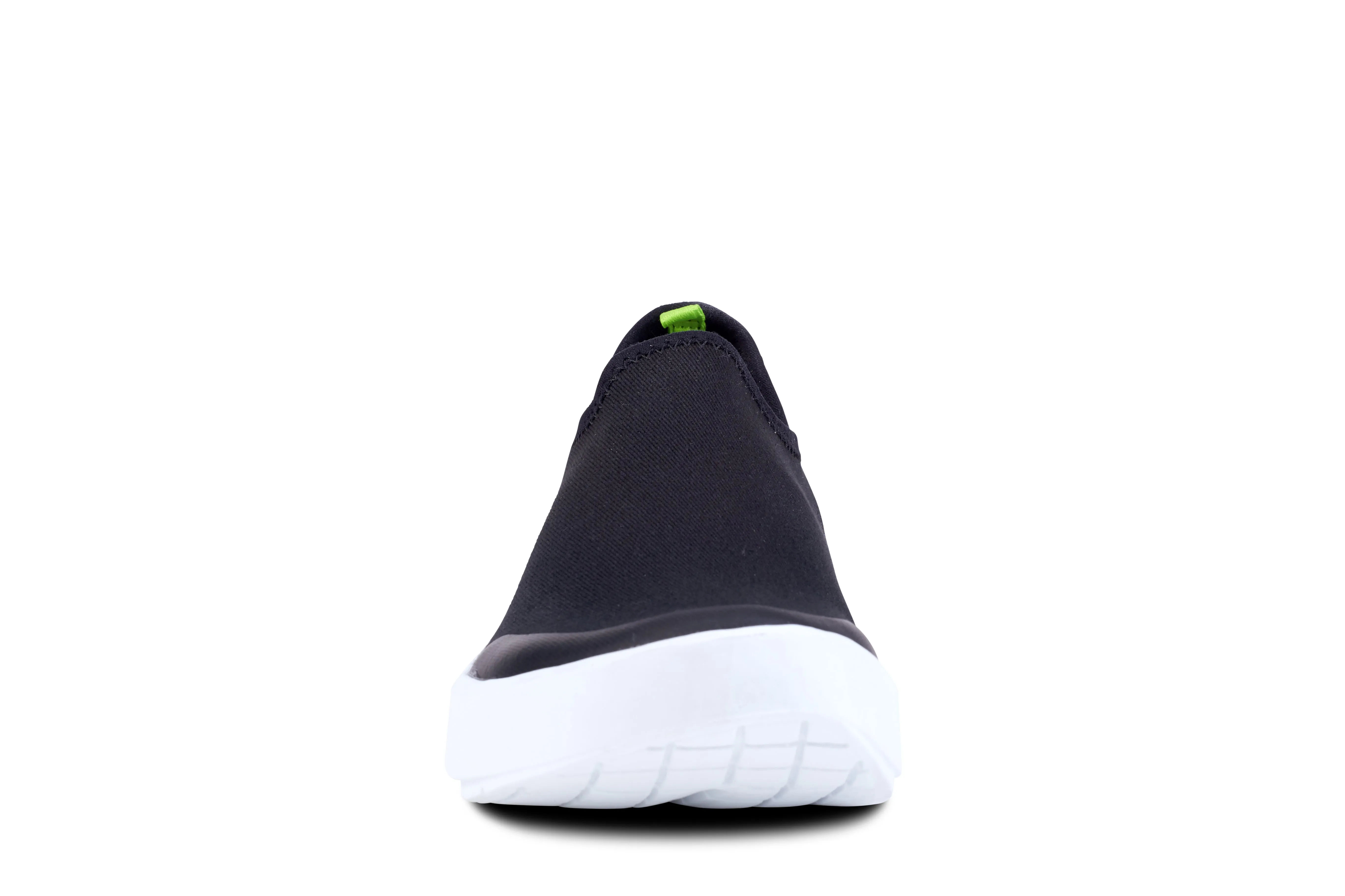 Women's Oofos OOmg eeZee Low Shoe Color: White & Black