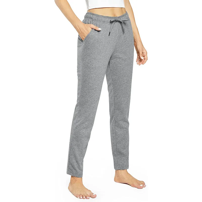 Women's Open Bottom Cotton Sweatpants With Pockets Lounge Jogging Track Pants Athletic Joggers Pants