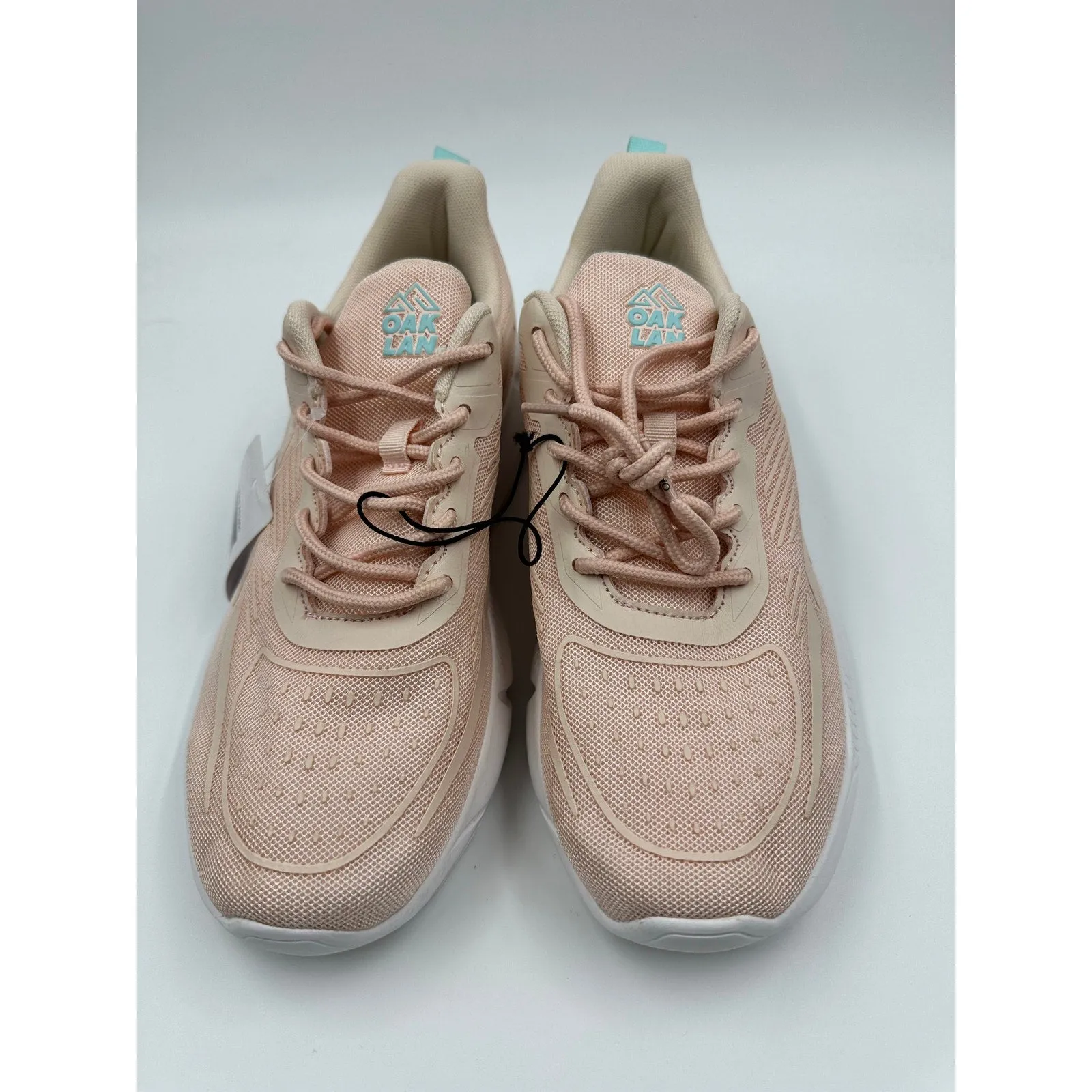 Women's Size 9, Pink and Aqua Low Top Lace Up Sneakers