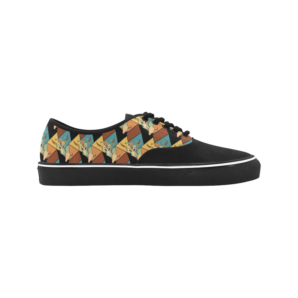 Women's Skull Casual Print Low Top Canvas Shoes