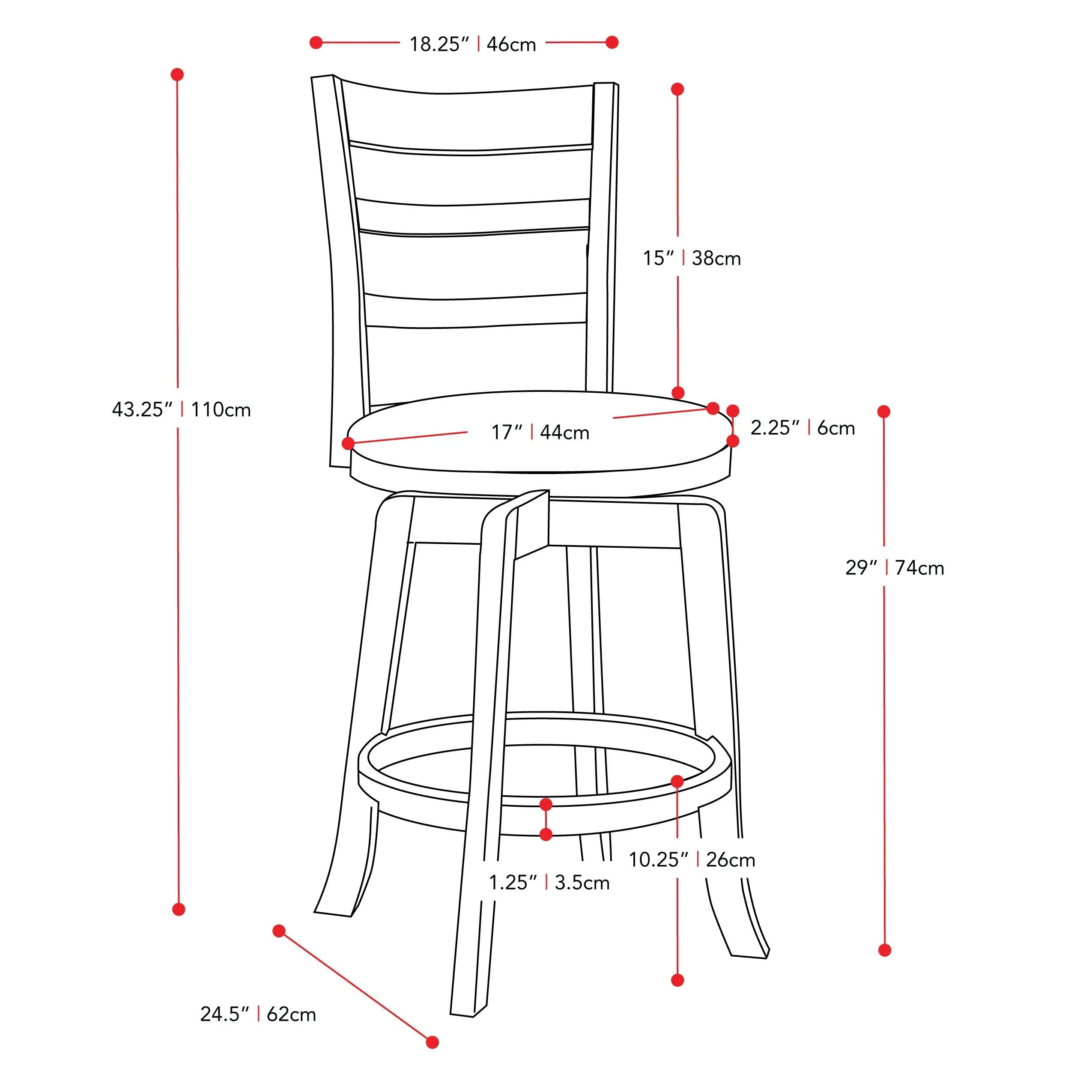 Wood Bar Stool, Bar Height